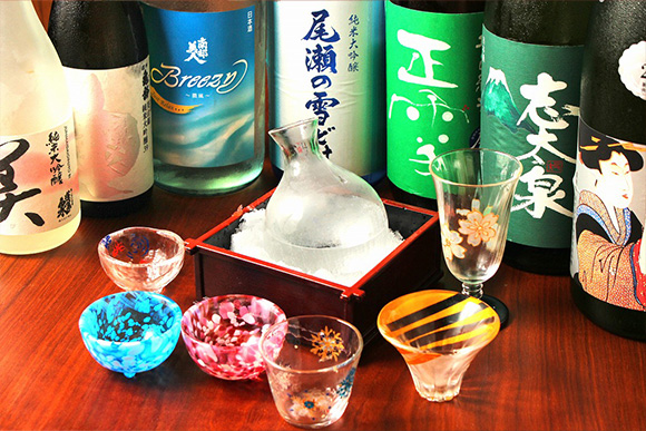 日本酒や焼酎のラインナップ